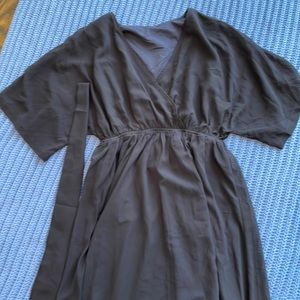 ANRABESS Loose Kimono Maxi Dress Wrap V Neck 3/4 Sleeve